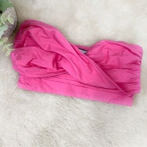 [Runaway] Women's Hot Pink Strapless Barbiecore Crop Top